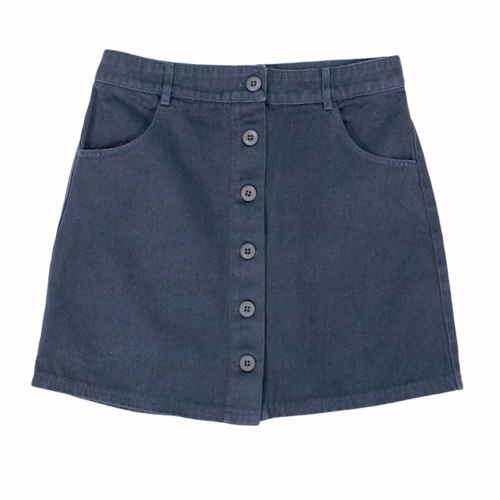 Jungmaven Dark Blue Button-Front Skirt
